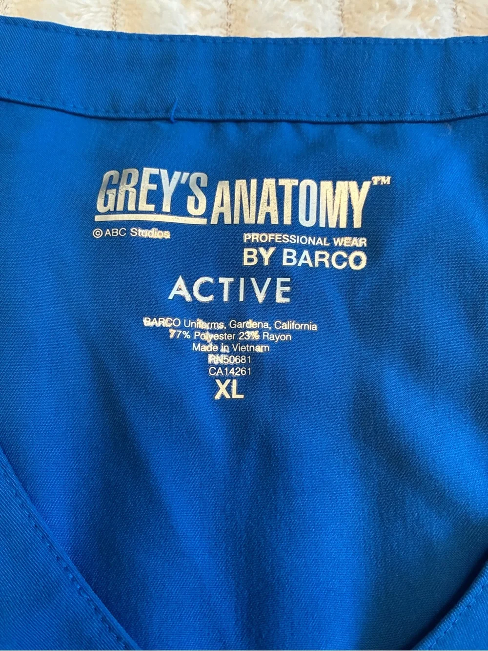 Grey's Anatomy by Barco Active Scrub Set Women's XL | Royal Blue with Black Acce